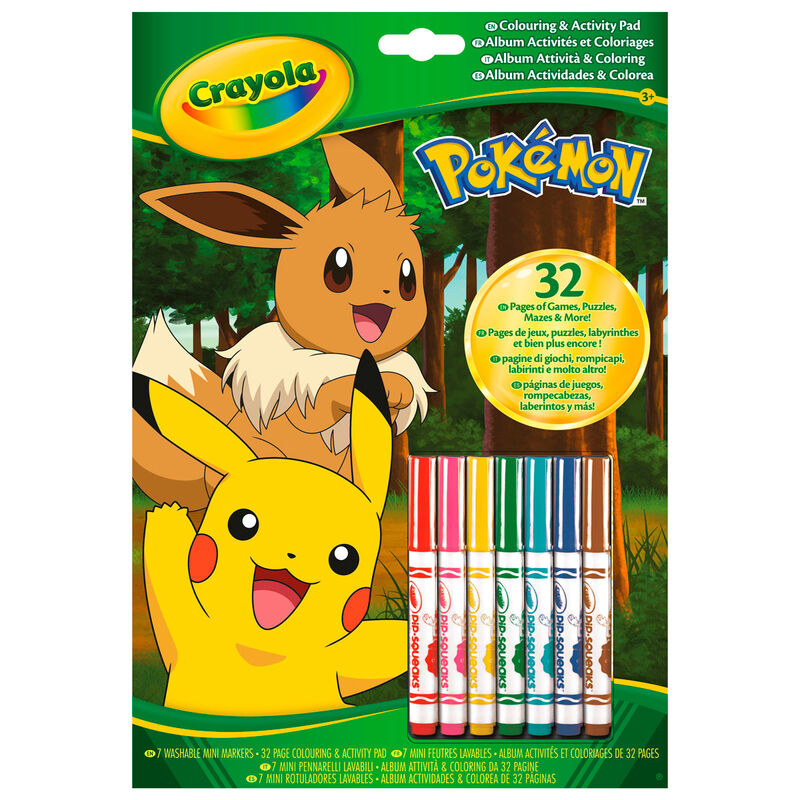 Activity book 7 Pokemon Crayola markers