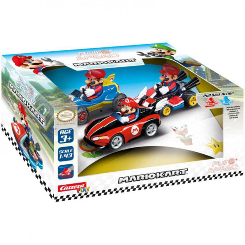 set of 3 pull speed ​​mario cars  mario kart