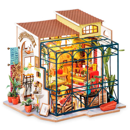 emily's flower shop miniature house model 258pcs