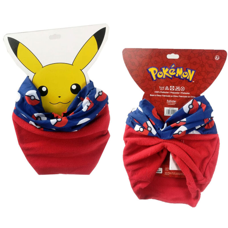 coral fleece neck warmer pokeball pokemon