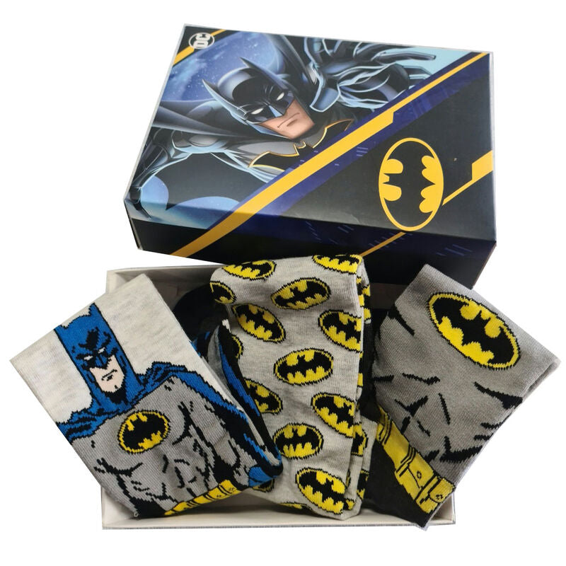 set of 3 batman dc comics adult socks assorted