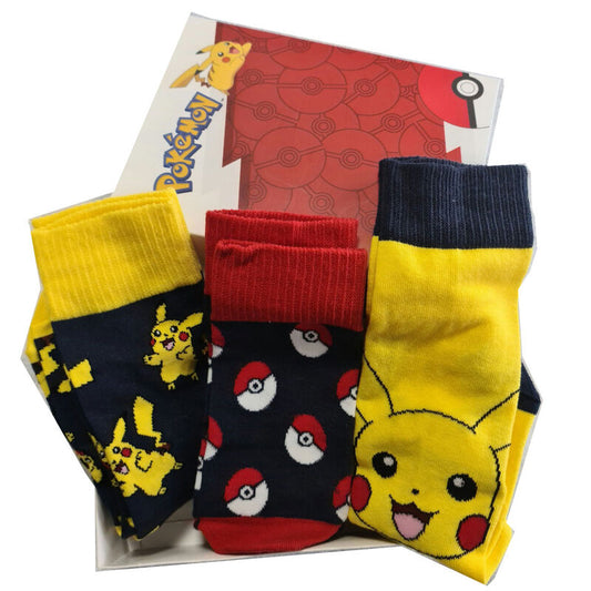 set of 3 assorted adult pokemon socks
