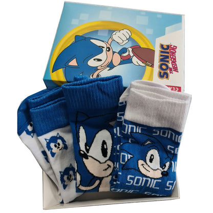 set of 3 assorted adult sonic the hedgehog socks