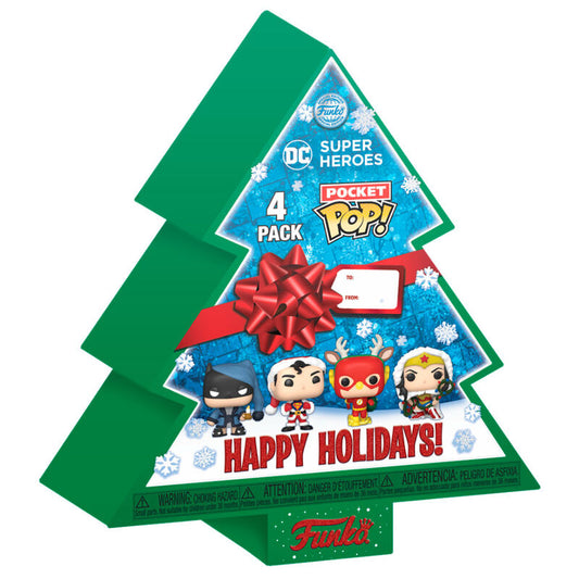 Tree with 4 figures Pocket POP DC Comics Happy Holidays