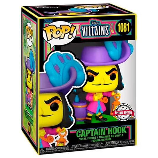 POP Figure Disney Villains Hook Esclusiva per la luce nera