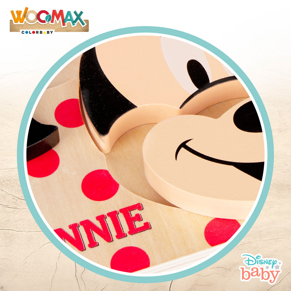 Quebra-cabeça de madeira da Minnie Mouse