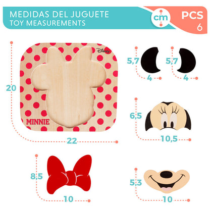 Quebra-cabeça de madeira da Minnie Mouse
