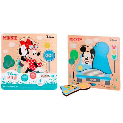 assorted wooden puzzle mickey and minnie disney