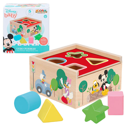 Wooden Cube Shapes Mickey Minnie Disney