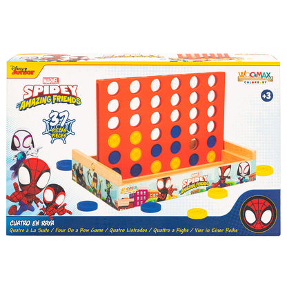 wooden connect four game spidey marvel