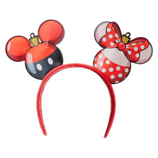 Mickey & Minnie Mouse Christmas Ears Headband Disney Loungefly