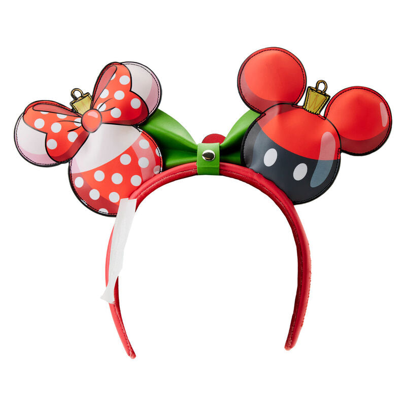 Diadema con orejas navideñas de Mickey y Minnie Mouse de Disney Loungefly