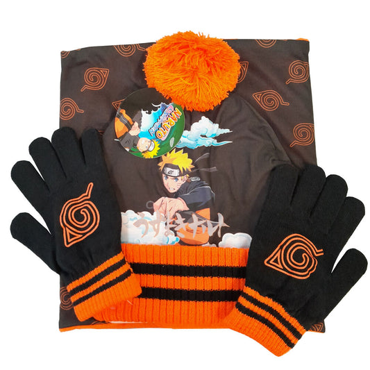 naruto set: hat  neck warmer and gloves