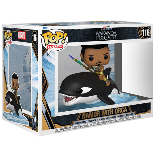 Figura POP Marvel Black Panther Wakanda Forever Namor con Orca