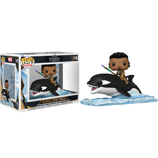 Figura POP Marvel Black Panther Wakanda Forever Namor con Orca