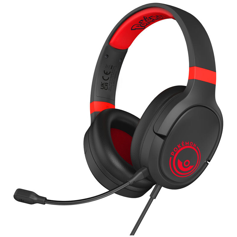pokeball black and red pokemon gaming headphones