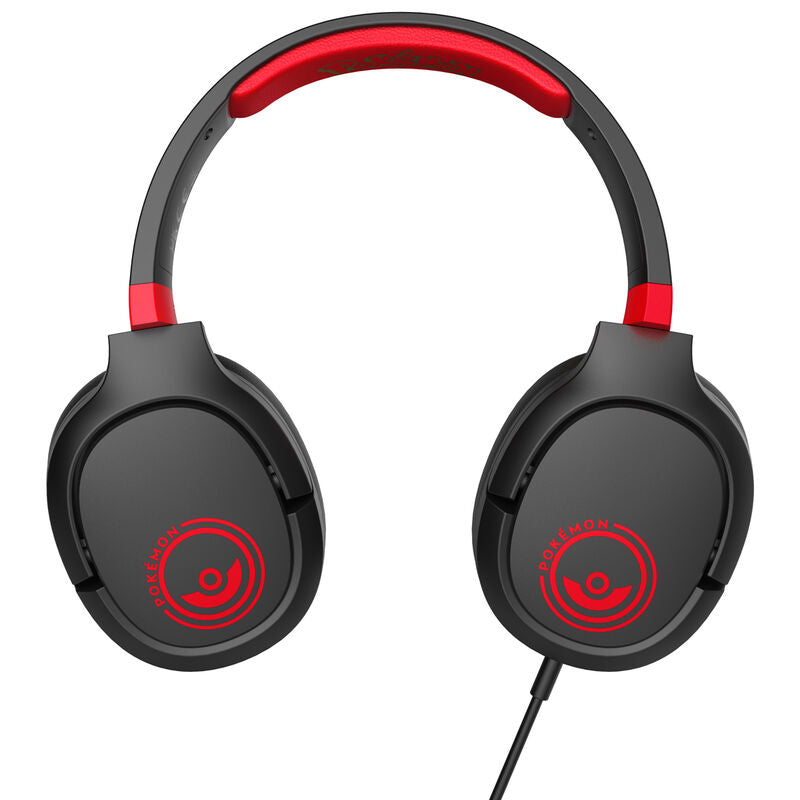 Pokeball Black and Red Pokemon gaming headphones