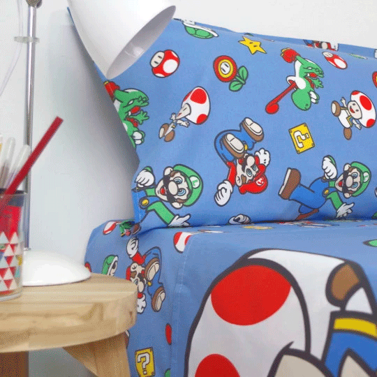 Ensemble de draps Super Mario Bros de 90 cm