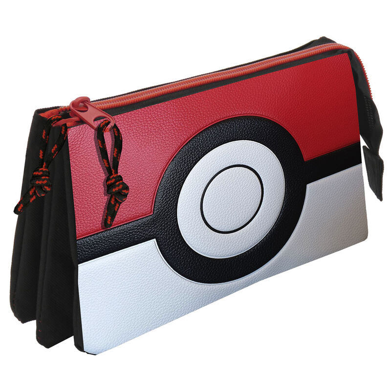 pokeball pokemon triple pencil case