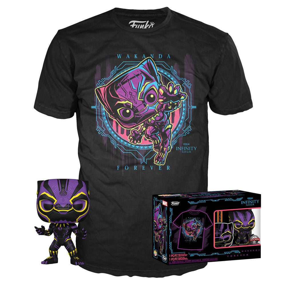 pop figure & tee set marvel wakanda forever black panther exclusive