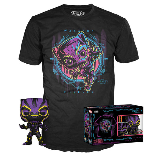 pop figure & tee set marvel wakanda forever black panther exclusive