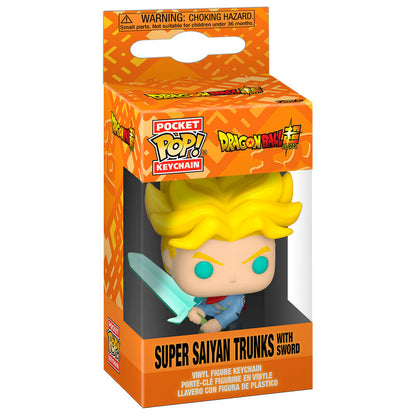 pocket pop keychain dragon ball super saiyan trunks with sword