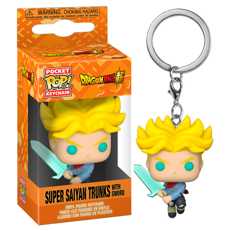 Chaveiro Pocket POP Dragon Ball Super Saiyan Trunks com Espada