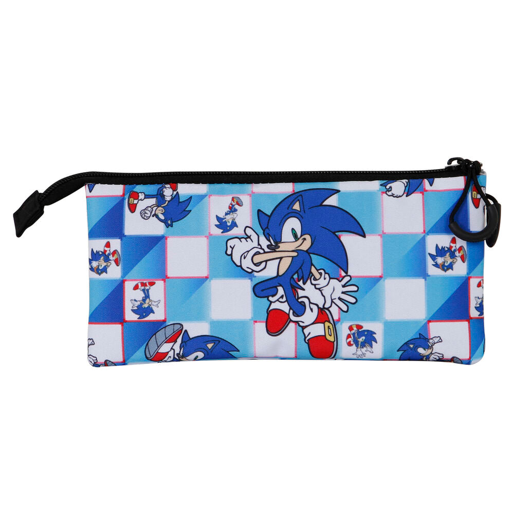 blue lay sonic the hedgehog triple pencil case