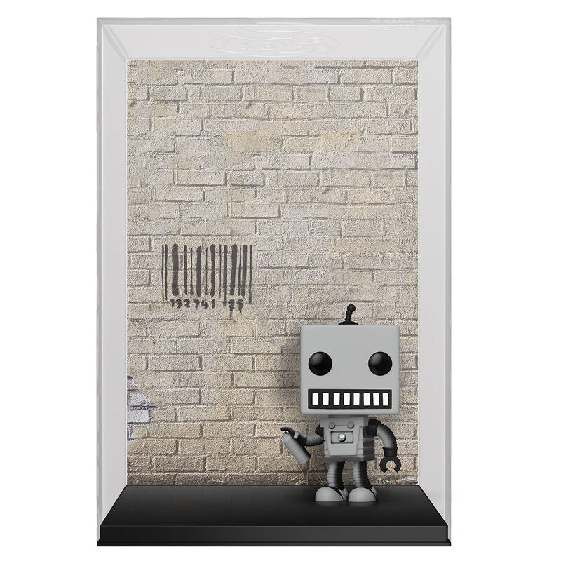 figure pop art cover brandalised tagging robot