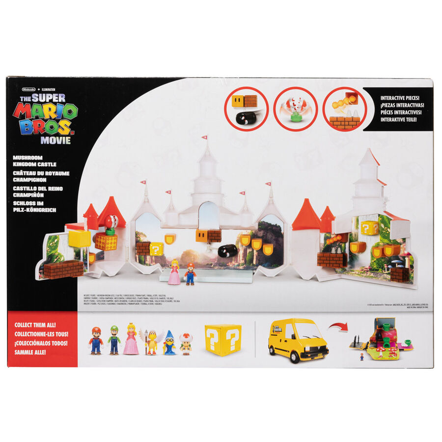 Zestaw do zabawy Zamek Mushroom Kingdom + 2 figurki Super Mario Bros