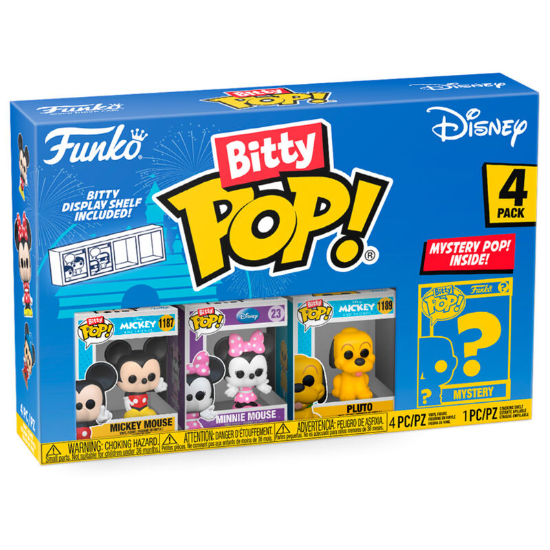 blister of 4 bitty pop disney mickey figures