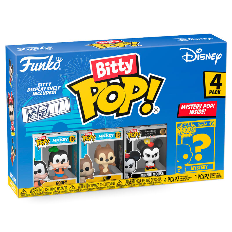 blister of 4 bitty pop disney goofy figures