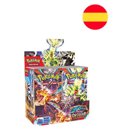 about the obsidian flames scarlet and purple pokemon cards in spanish