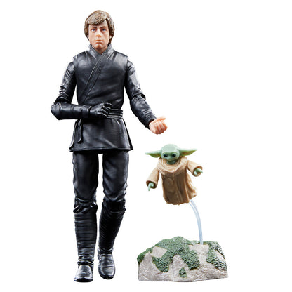 luke skywalker & grogu boba fett book star wars figure 15cm