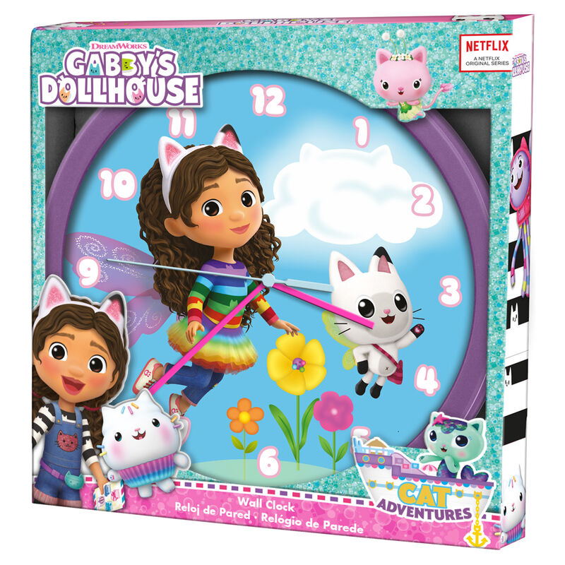 gabby's dollhouse wall clock