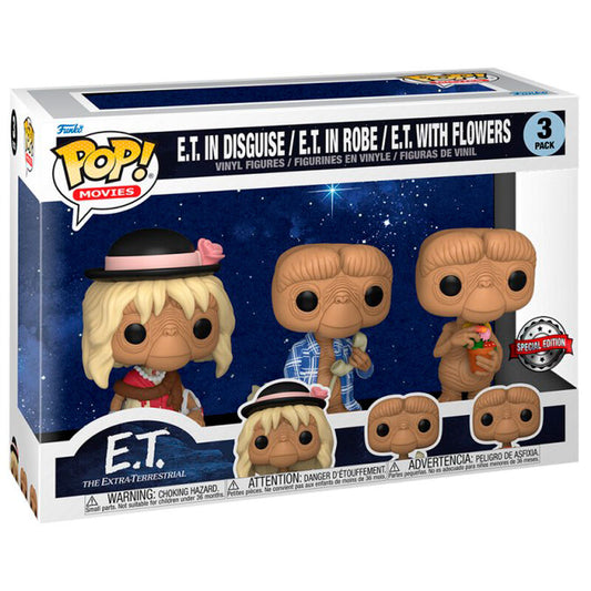 blister pack of 3 pop figures et the extra terrestrial exclusive