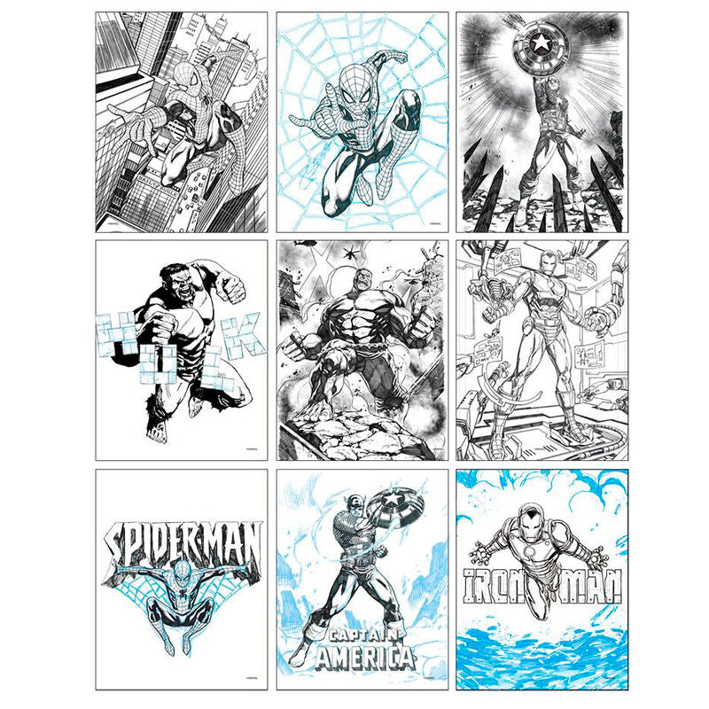 Zestaw kolorowych artykułów piśmienniczych Avengers Marvel