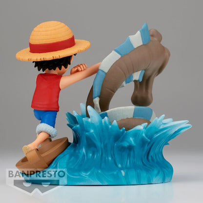 Action figure Monkey D Luffy contro il mostro marino locale Log Stories One Piece 7cm