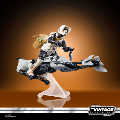 Action figure Speeder Bike Scout Trooper e Grogu il Mandaloriano Star Wars 9 cm