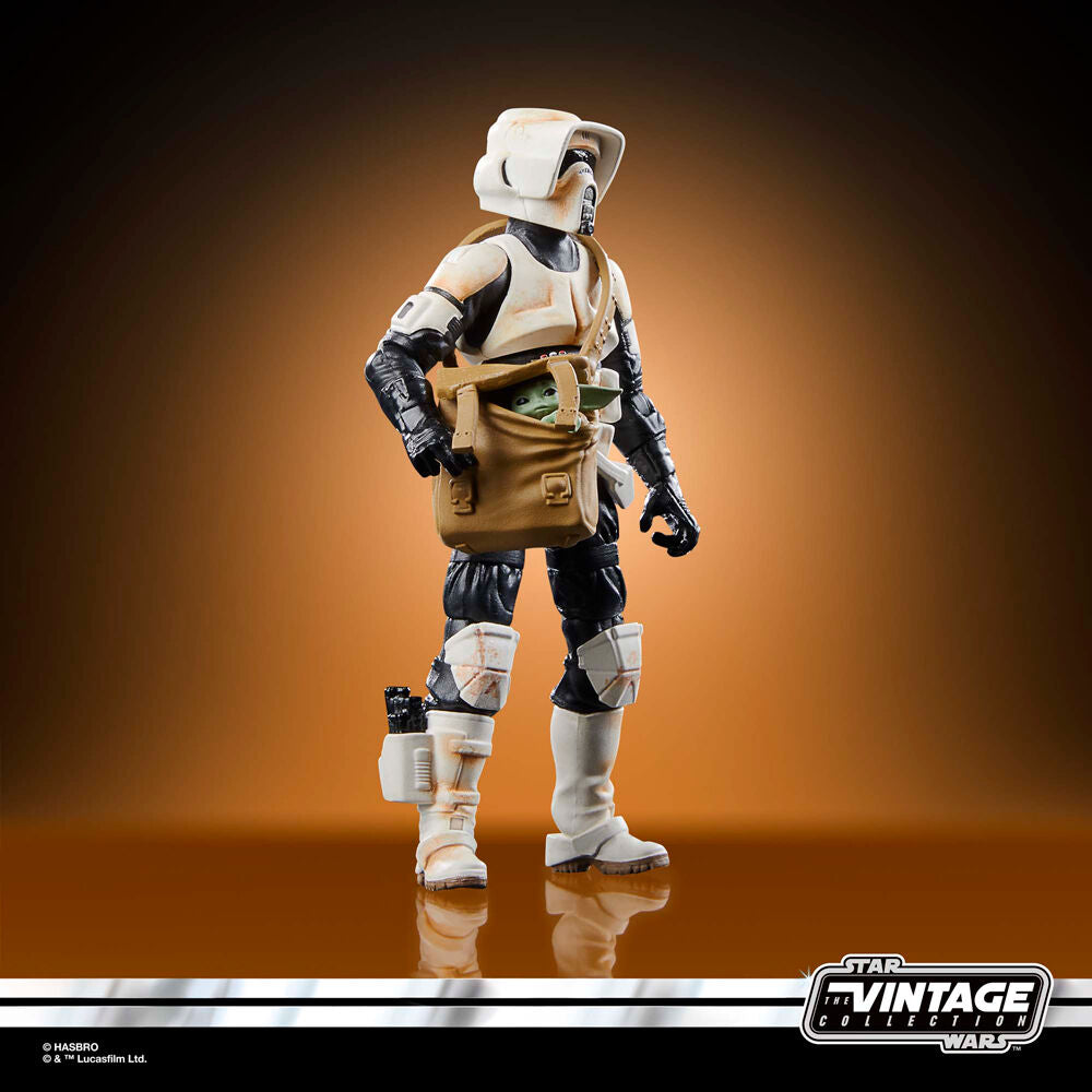 Action figure Speeder Bike Scout Trooper e Grogu il Mandaloriano Star Wars 9 cm