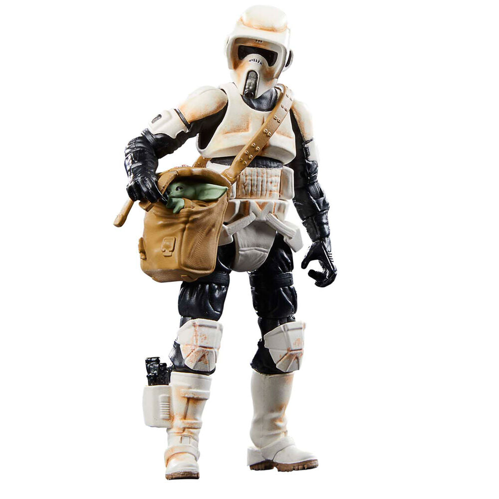 Action figure Speeder Bike Scout Trooper e Grogu il Mandaloriano Star Wars 9 cm