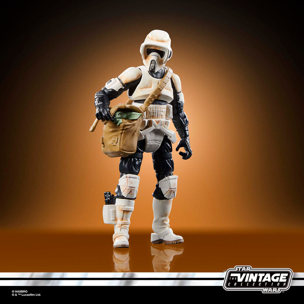 Action figure Speeder Bike Scout Trooper e Grogu il Mandaloriano Star Wars 9 cm
