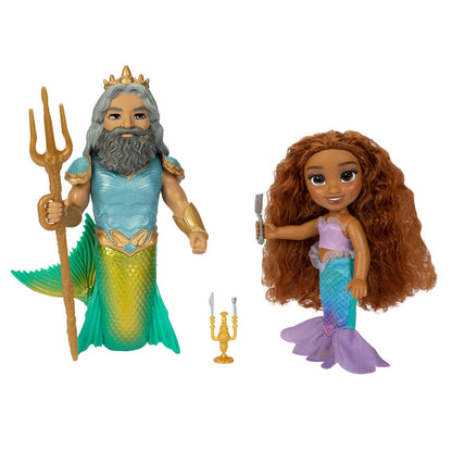 Ariel + Triton Doll The Little Mermaid Disney 15cm