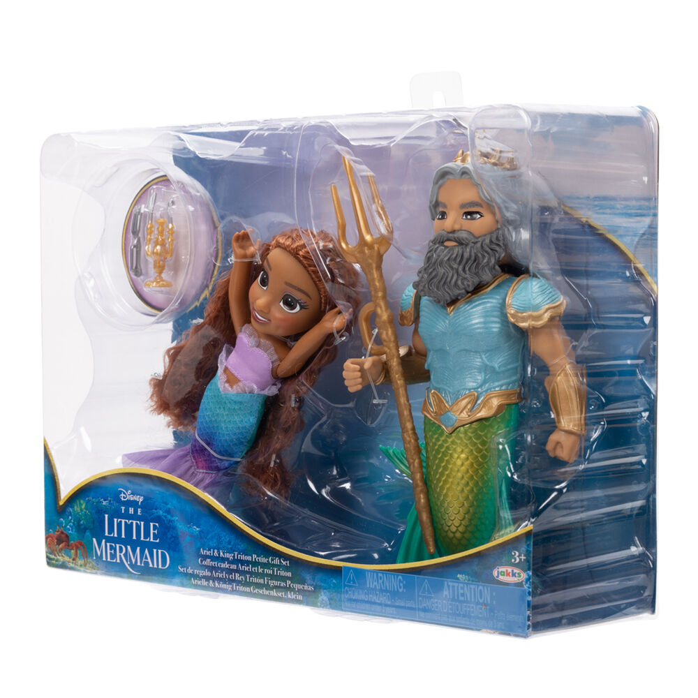 Ariel + Triton Doll The Little Mermaid Disney 15cm