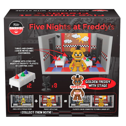 Snaps playset figure! Five Nights at Freddys Golden Freddy with Stage
