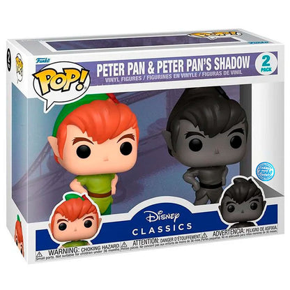 blister 2 pop figures disney peter pan  peter pan & peter pans shadow exclusive