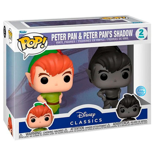 blister 2 pop figures disney peter pan  peter pan & peter pans shadow exclusive