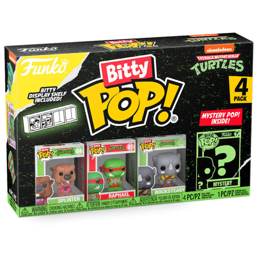blister pack of 4 bitty pop teenage mutant ninja turtles splinter figures