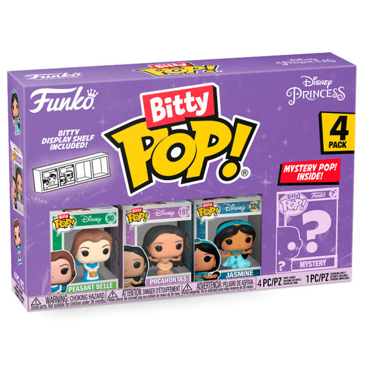blister pack of 4 bitty pop disney princess belle figures