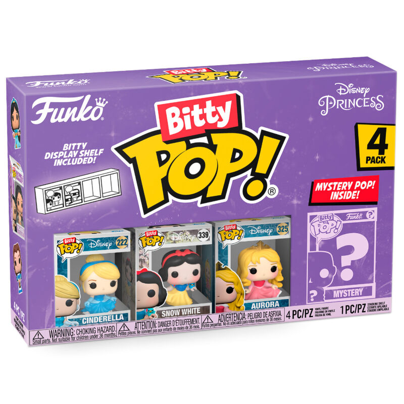 blister pack of 4 bitty pop disney princesses cinderella figures
